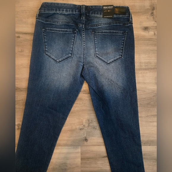 NWT Dear John American Classic Dark Blue Skinny Jeans with White Accents Size 27 - Picture 6 of 11